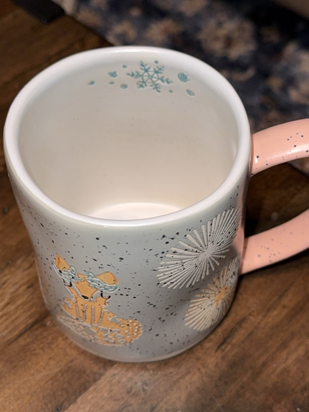 west elm/world market set of 2 coffee/tea mugs/cups snow ski/st jude/fox - Picture 7 of 7